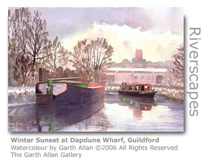 Garth Allan's Watercolour of Dapdune Wharf