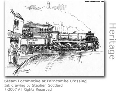 Steam Locomotive at Farncombe Crossing