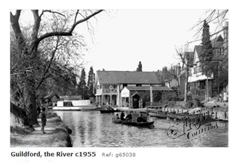 Boating on the River Wey, Guildford 1909