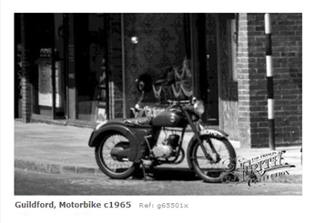 Motorcycle in Guildford 1965