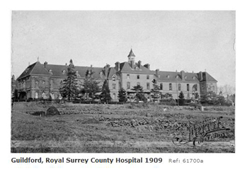 The Royal Surrey Hospital in Farnham Road, Guildford 1909