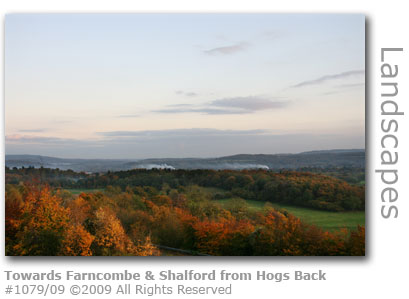 Farncombe from the Hogs Back near Guildford