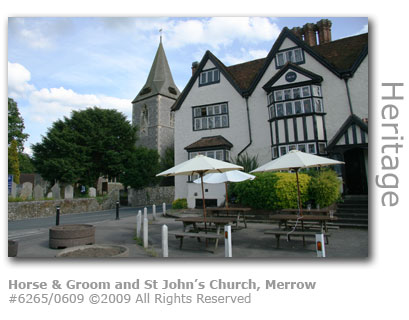 Horse and Groom and St John's Church, Merrow, Guildford