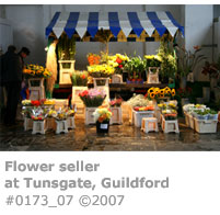 Flower seller at Tunsgate Guildford