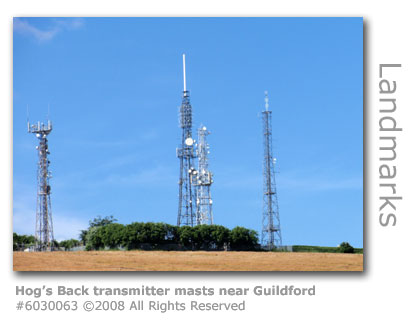 Transmitter masts on Hog's Back near Guildford