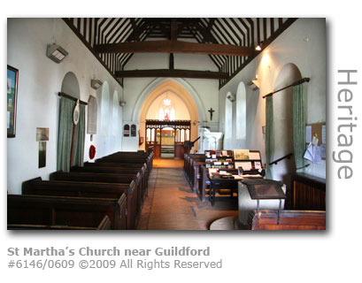 Interior of St Martha's Church near Guildford
