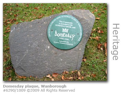 Domesday plaque at St Bartholomew churchyard, Wanborough near Guildford